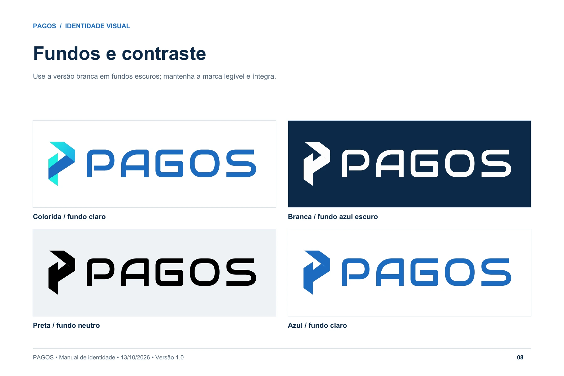 Página 8: Fundos e contraste