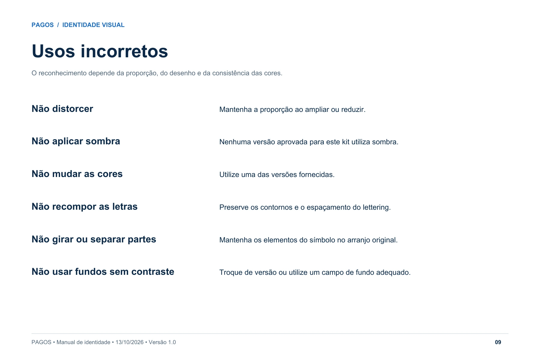 Página 9: Usos incorretos
